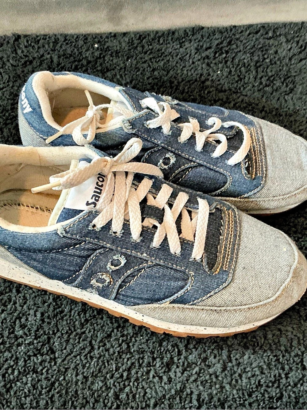 Saucony Jazz Original Off-White Denim Women's Blue & Gray Sneakers